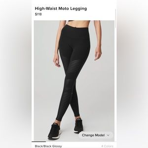 Alo Motto Black High-Rise Leggings